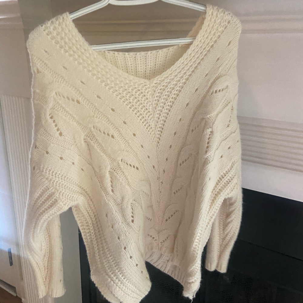 Laced cream sweater